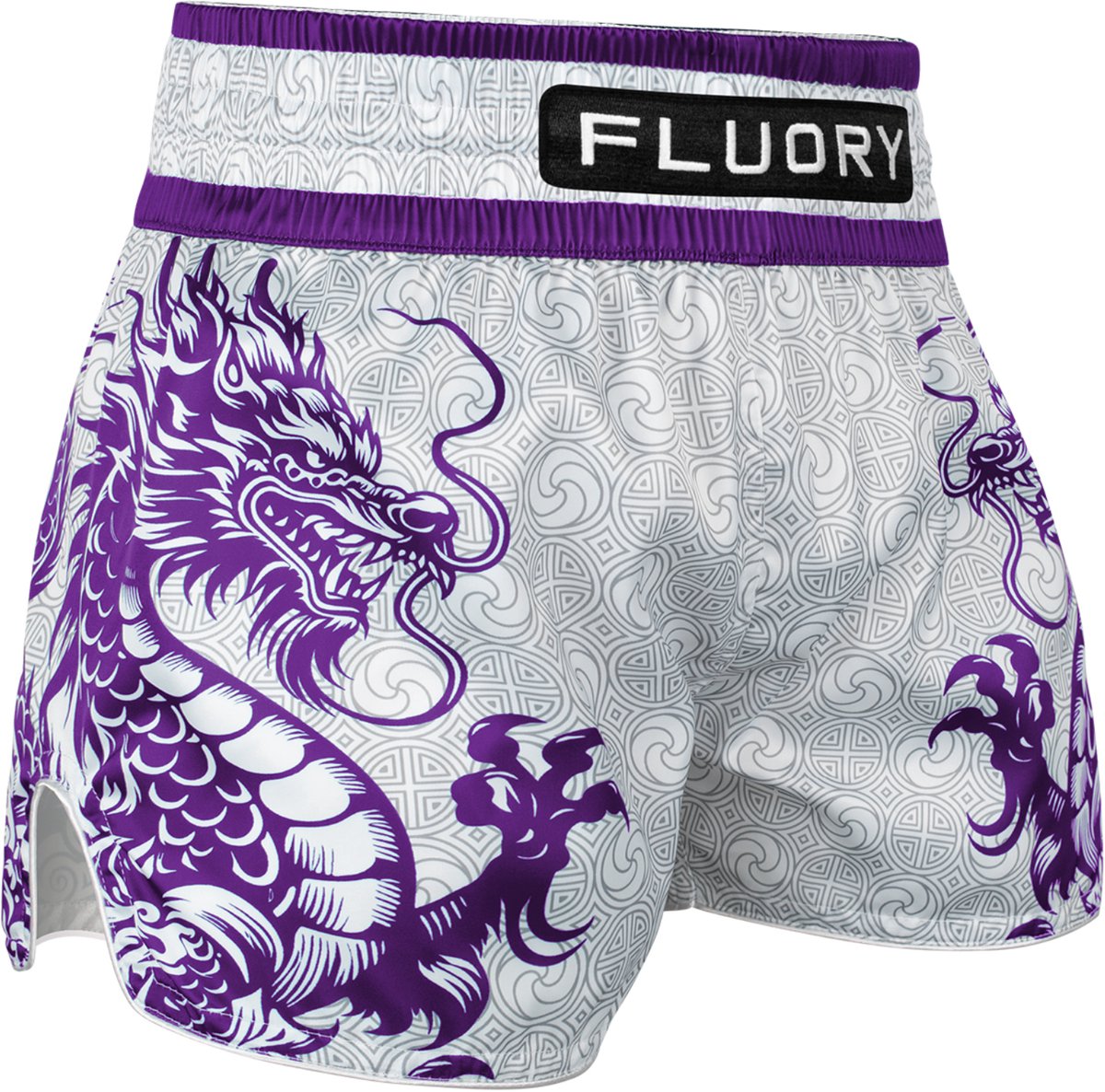 Fluory Two Dragon Muay Thai Short MTSF143 – Wit Paars - L