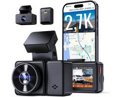 Aurixi® Dual Dashcam - Voor en Achter Camera – Auto Camera Met Nachtzicht - Zwart- 14cm x 15cm x 11cm