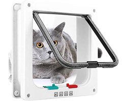 Kattenklep met 4-weg magneet en chip, veilige doorgangsdeuren voor huisdieren, geschikt voor ramen, 22 x 19 x 2 cm