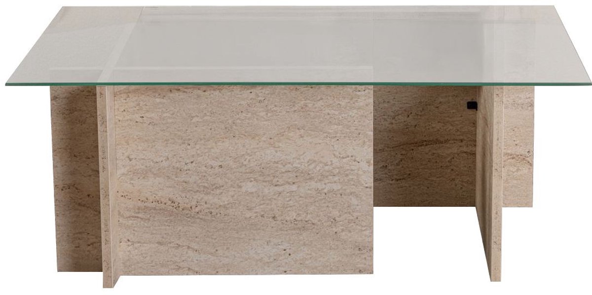 Skye Decor Vetrino" glazen salontafel 105 x 65 x 40 cm - Honing eik Chêne à miel