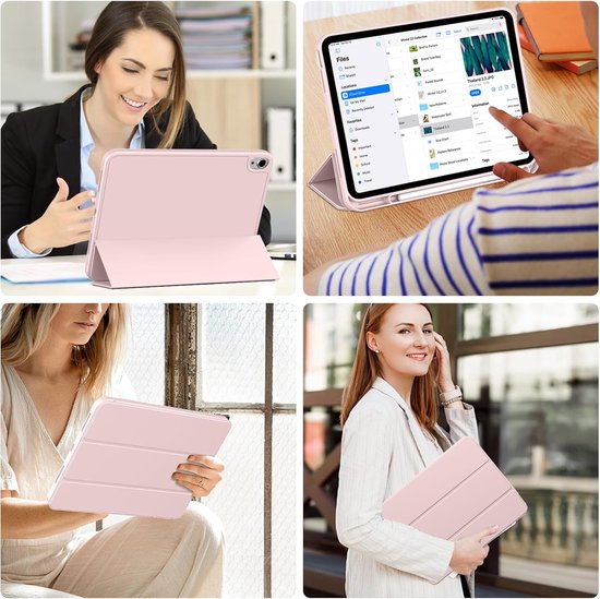 Casemania Stylus en Hoes Geschikt voor Apple iPad 2025 (A16) - Licht Roze - Universeel Stylus Pen - Smart Cover met Pencil Slot Uitsparing van Casemania — afbeelding 5