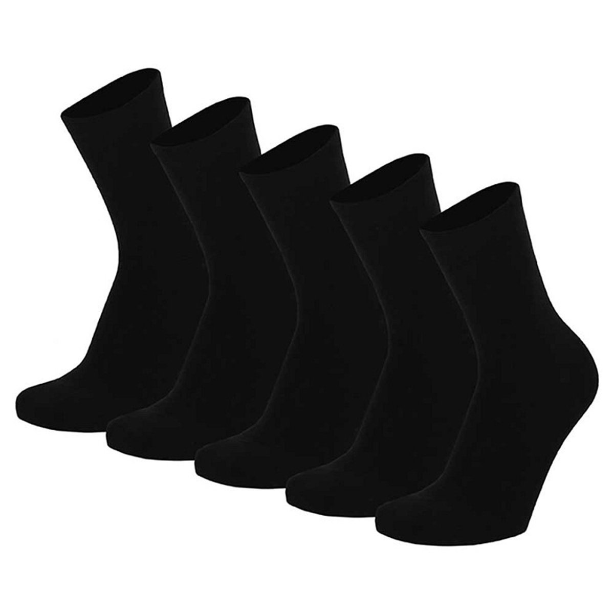 Apollo Kindersokken - 5x Paar - zwart - basic sokken - bundel sokken 23-26