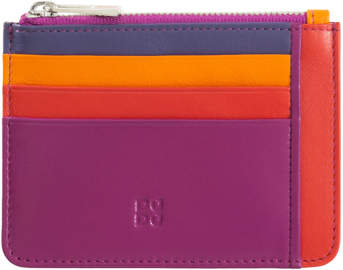 DuDu Etui – Kaartenhouder – Echt Leer – Zwart – Zipper Compartiment