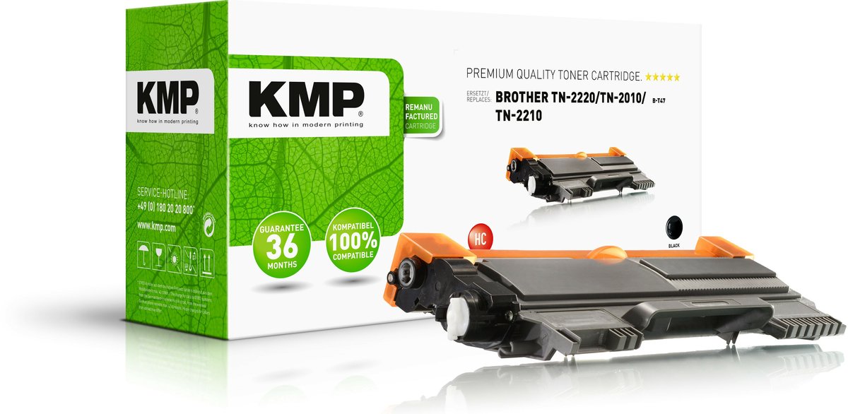KMP Toner vervangt Brother TN-2010, TN-2210, TN-2220, TN2010, TN2210, TN2220 Compatibel Zwart 2600 bladzijden B-T47