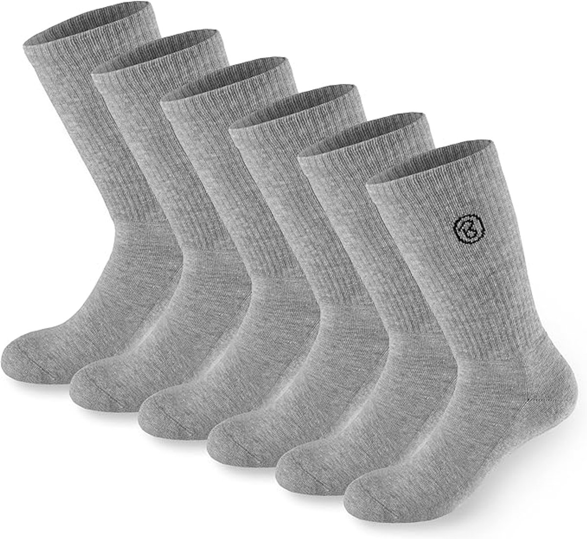 BRUBAKER 6 paar tennis- en sportsokken unisex retro ademend comfortabel - Grijs