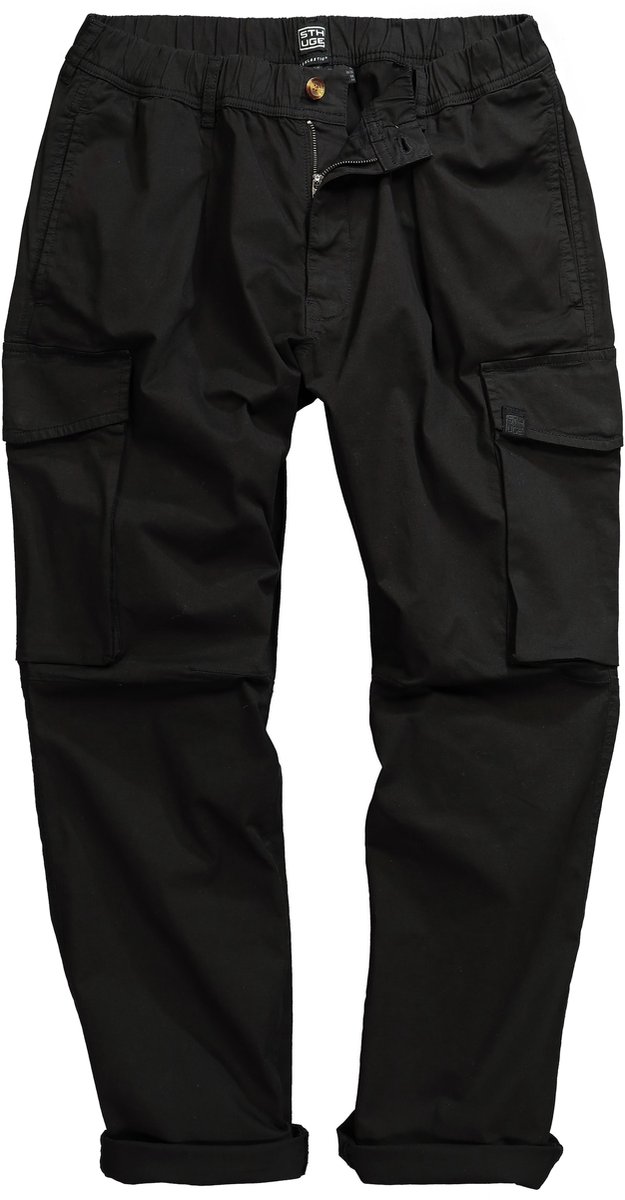 STHUGE - Heren - Cargobroek Buik-Fit Baggy-Fit - Zwart - Maat 68
