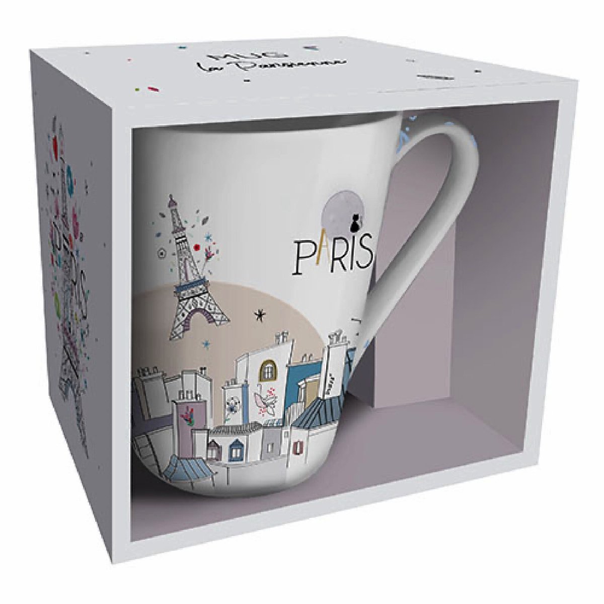 Conische mok + doos Kiub La Parisienne Gris Te