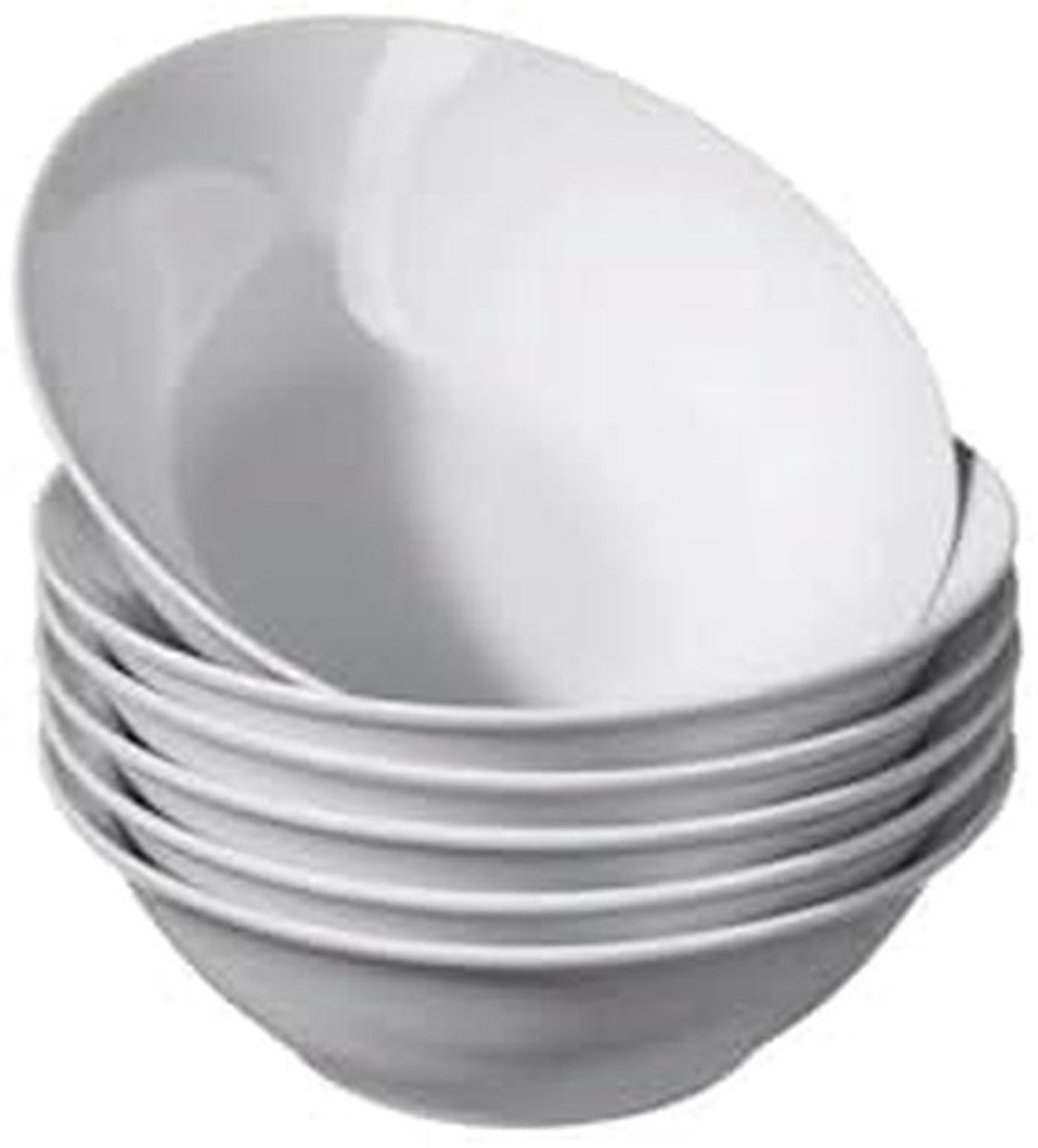 Set van 6 Mueslikommen Middagkommen Porselein Wit Ø 14 cm