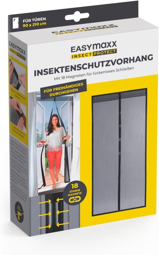 EASYmaxx Hordeur Met Magneetsluiting 90 X 210 Cm Voor Balkondeuren EASYmaxx Hordeur Met Magneetsluiting 90 X 210 Cm Voor Balkondeuren
