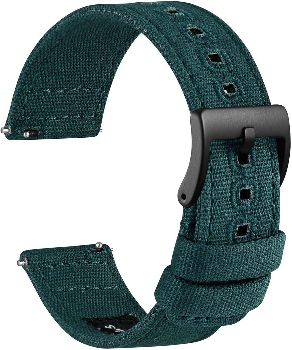 Canvas Horlogeband met Snelsluiting - Universele Maten 18mm tot 24mm