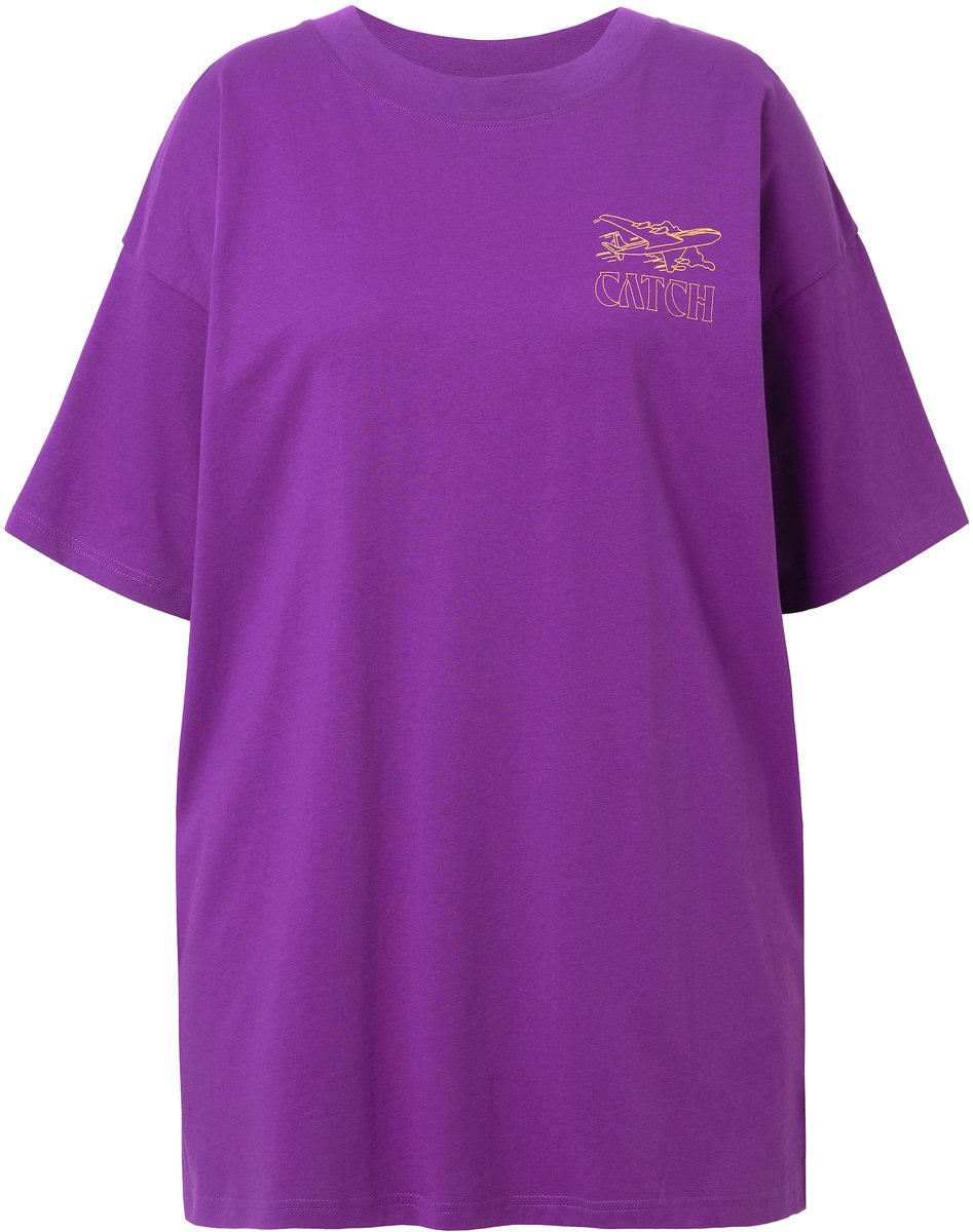 Studio Untold - Dames - T-shirt oversized airplane korte mouw - Purper - Maat 46+
