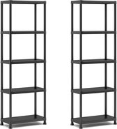 BRASQ Metalen Stellingkast Opbergrek Wandkast Opbergkast 180x90x40cm