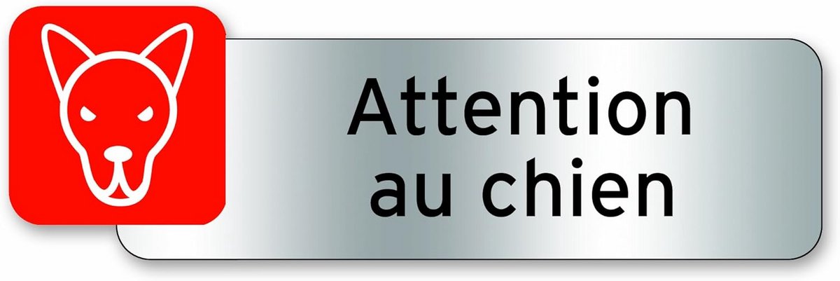Waarschuwingssticker Hond Aanwezig Zelfklevend Polycarbonaat 16x5cm