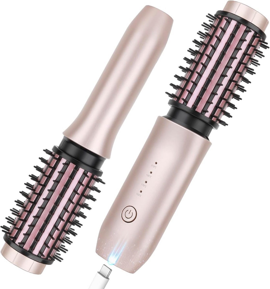 Draadloze Krultangborstel USB Oplaadbaar voor Reizen met Negatieve Ionen