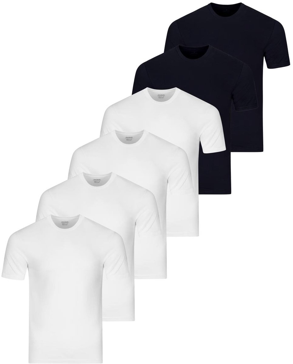 RAGMAN Heren onder t-shirts 6 pack Basic