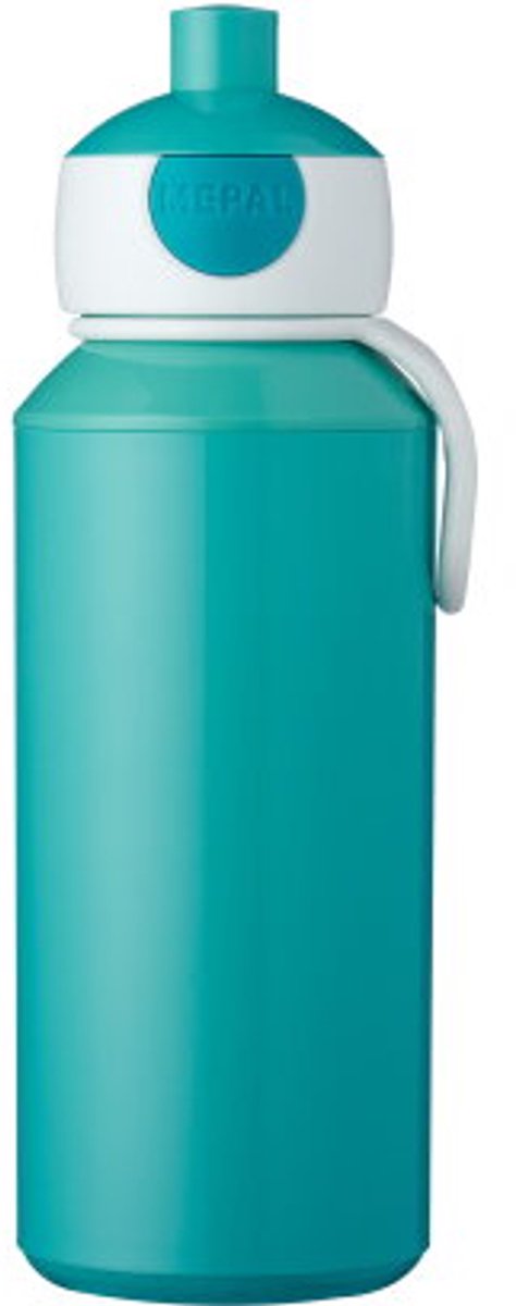Bol.com Mepal Pop-up drinkfles Campus - 400 ml - Sluit goed af - Drinkbeker voor kinderen - Turquoise aanbieding