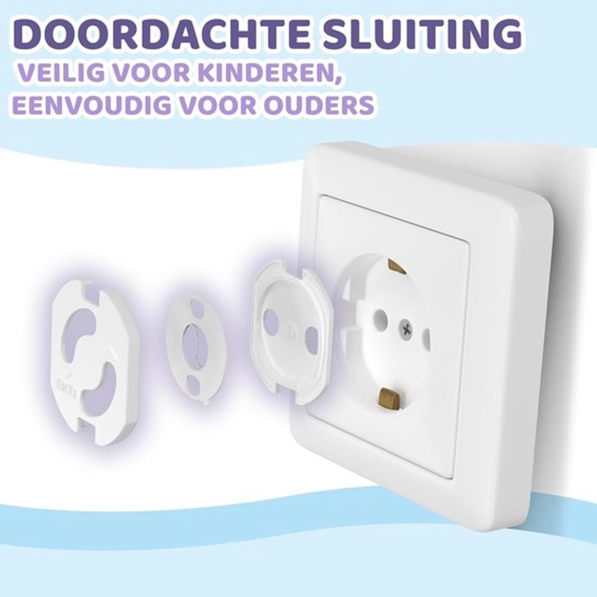 Candala Stopcontactbescherming – Kinderbeveiliging met Draaimechanisme – 20 Stuks – Wit