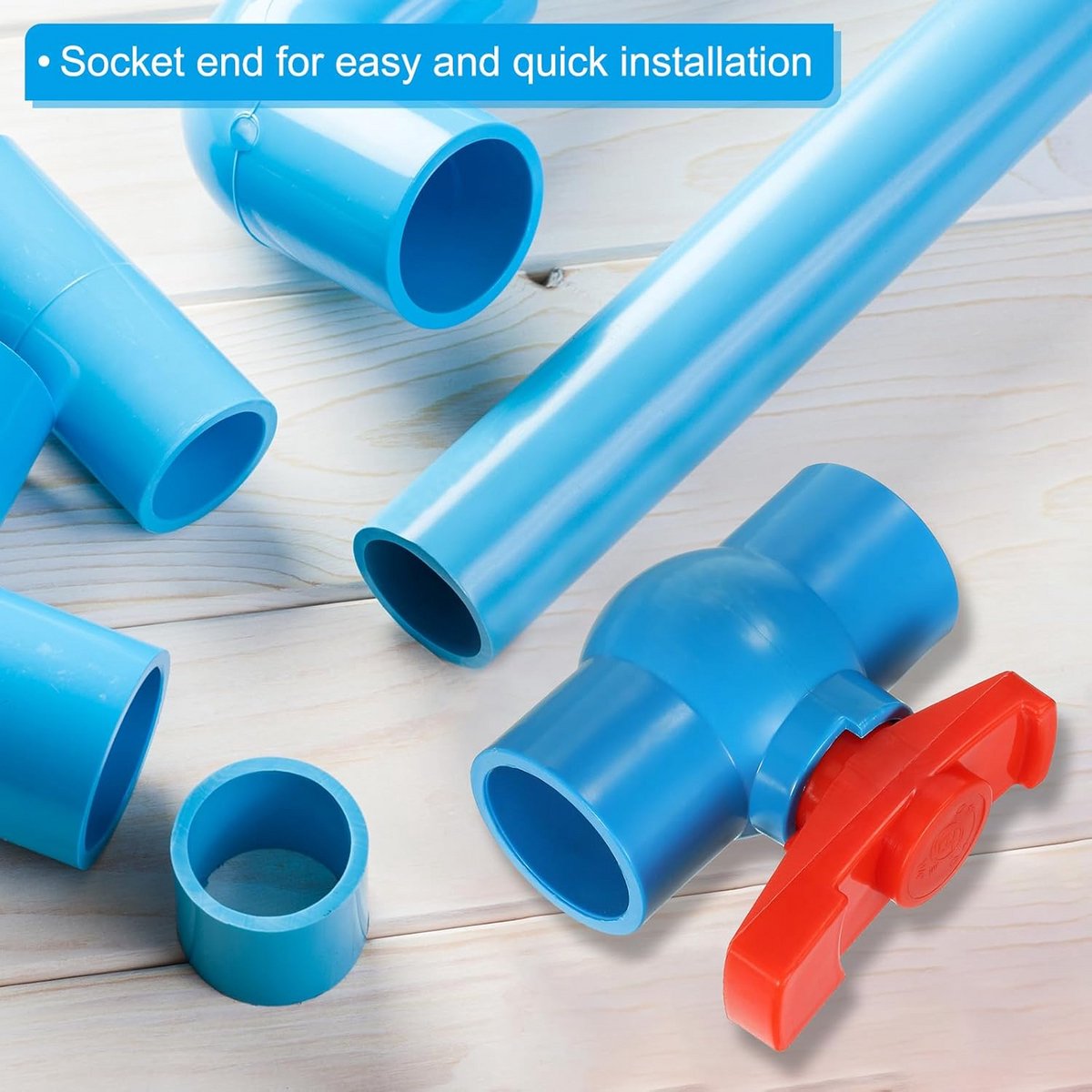2x PVC Kogelkraan 40mm ID Grijs/Rood voor Waterregeling