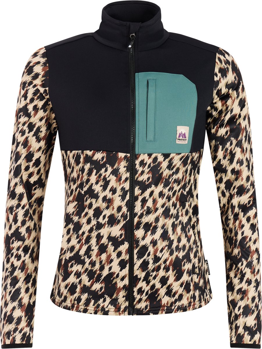 Protest PRTVester Top Dames Ritssluiting Normale pasvorm Ritssluiting Lange mouwen Beige