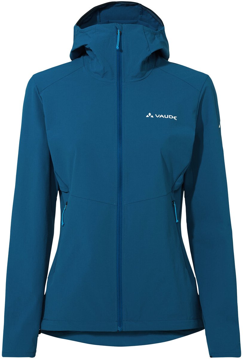 VAUDE Tekoa Jacket II, softshelljas, dames outdoor sportjassen, niet-waterdicht, winddicht, softshell, met capuchon, regular pasvorm