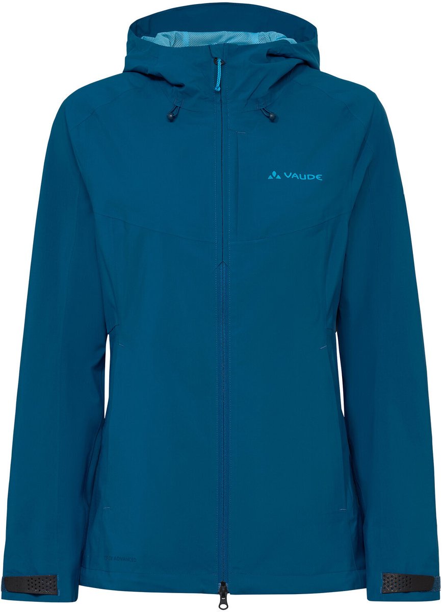 VAUDE Elope Jacket III Hardshell Jas Dames Outdoor Sportjassen Waterdicht Winddicht Hardshell Hooded Regular pasvorm Blauw