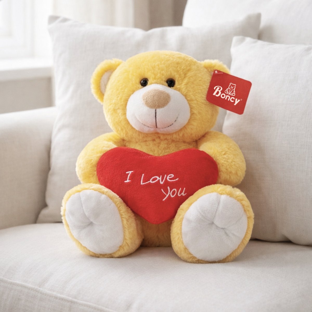 Boncy® Knuffelbeer I Love You - Teddybeer Knuffel met Hart - Pluche Knuffels - Valentijn Cadeau of Baby Teddy Beer - Cadeautje Verjaardag — afbeelding 4