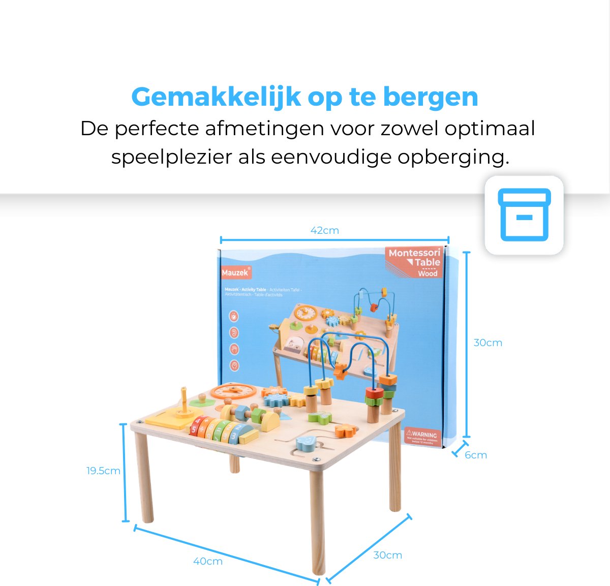Mauzek® Activiteiten Tafel – Montessori speelgoed – Houten speelgoed – Educatief speelgoed – Interactieve speeltafel – Sensorisch speelgoed – Motoriek speelgoed – Activity center – Peuter speelgoed – Jongens–Meisjes– 1 jaar – 2 jaar – 3 jaar – 4 jaar — afbeelding 7