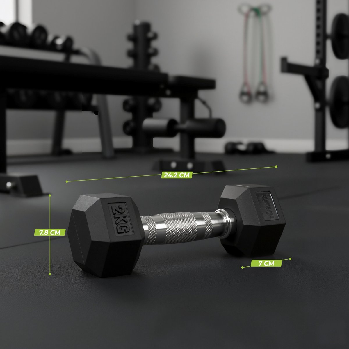 VirtuFit Hexa Dumbbell Pro - 2 kg - Hexagon Dumbbell - Duurzaam en Slijtvast - Krachttraining - Gewicht - CrossFit & Fitness - Geschikt voor Beginners en Professionals - Per Stuk Verkocht – foto 8