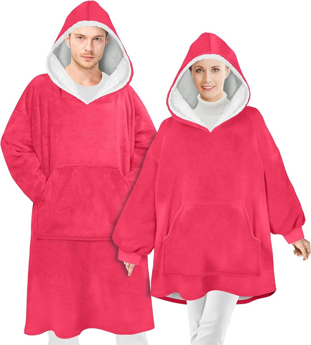 Oversized Lounge Hoodie van Knuffelfleece met Capuchon