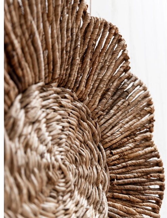 MUST Living Décoration murale Fleur, lot de 3, Ø40x6 cm / Ø50x6 cm / Ø62x6 cm, abaca