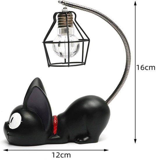 Ynkkvre -Led Nachtlicht - Hogekwaliteit Resin - Mini Kat Design Met Sfeerverlichting - 1 Stuks - Binnen En Buitendecoratie zwart van Ynkkvre — afbeelding 2