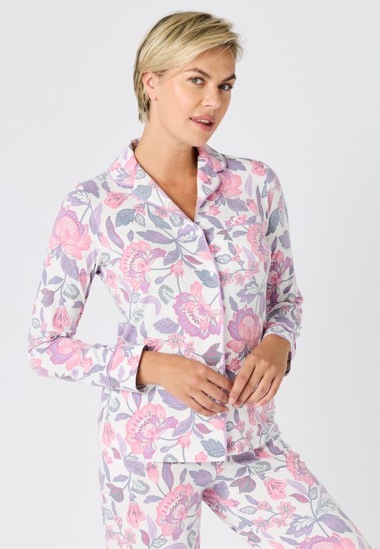Damart - Pyjama en jersey à boutons - Femmes - Rose - 42-44 (M)