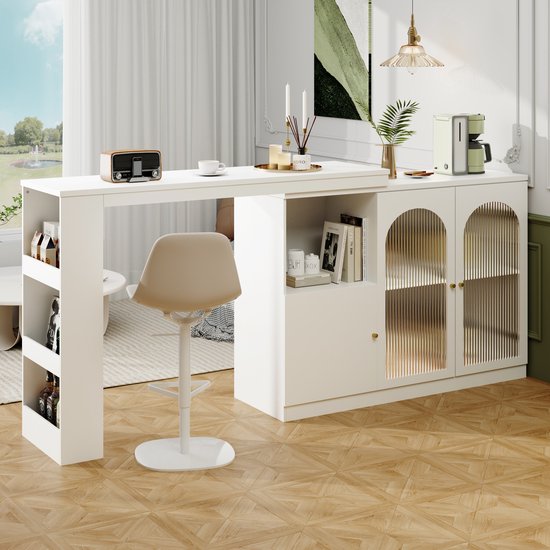 Mesa de bar Vincent, Blanco, 113 x 39.8 cm, Vicco