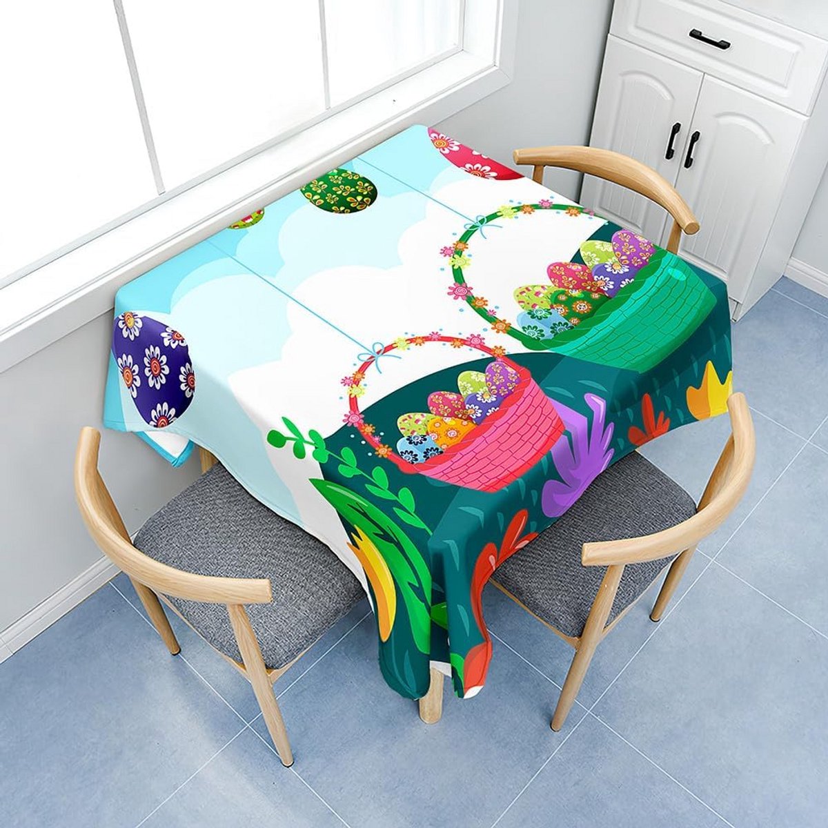 Vierkante Polyester Tafellaken Wasbaar Tafelkleed voor Feest en Keuken (120 x 120 cm)
