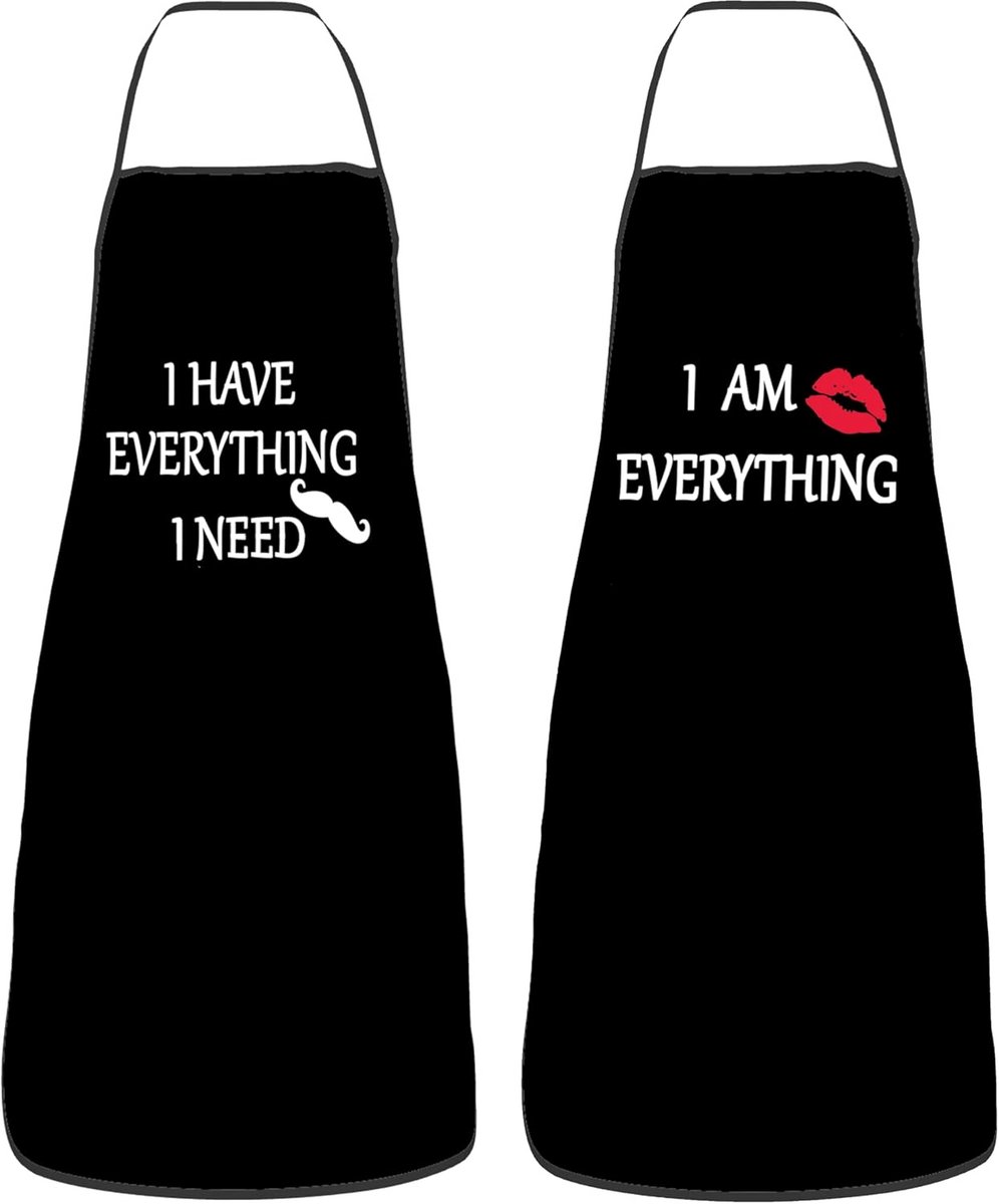 Set van 2 Grappige Keukenschorten en Slabbetjes voor Koken en BBQ