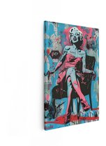 Artaza Canvas Schilderij Pop Art Marilyn Monroe - 20x30 cm - Wanddecoratie Collage - Muurdecoratie Woonkamer - Streetart Kamer Accessoires