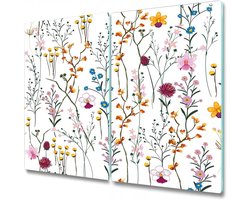 Gehard Glazen Snijplank Antislip Keuken Achterwand 2x30x52cm – Wilde Bloementuin