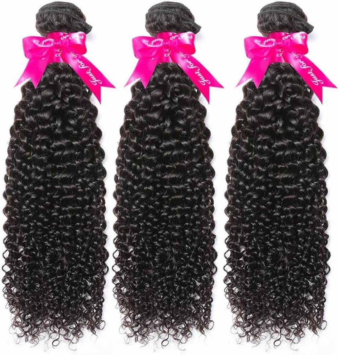 Braziliaanse Kinky Curly Haar Bundels 300g - 100% Echt Menselijk Haar - Natuurlijk Zwart