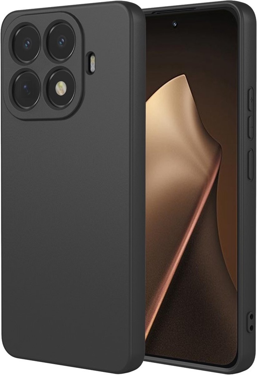 Hoesje geschikt voor Xiaomi 15T Pro - Phonesta Soft Silk Silicone Back Cover - Zwart