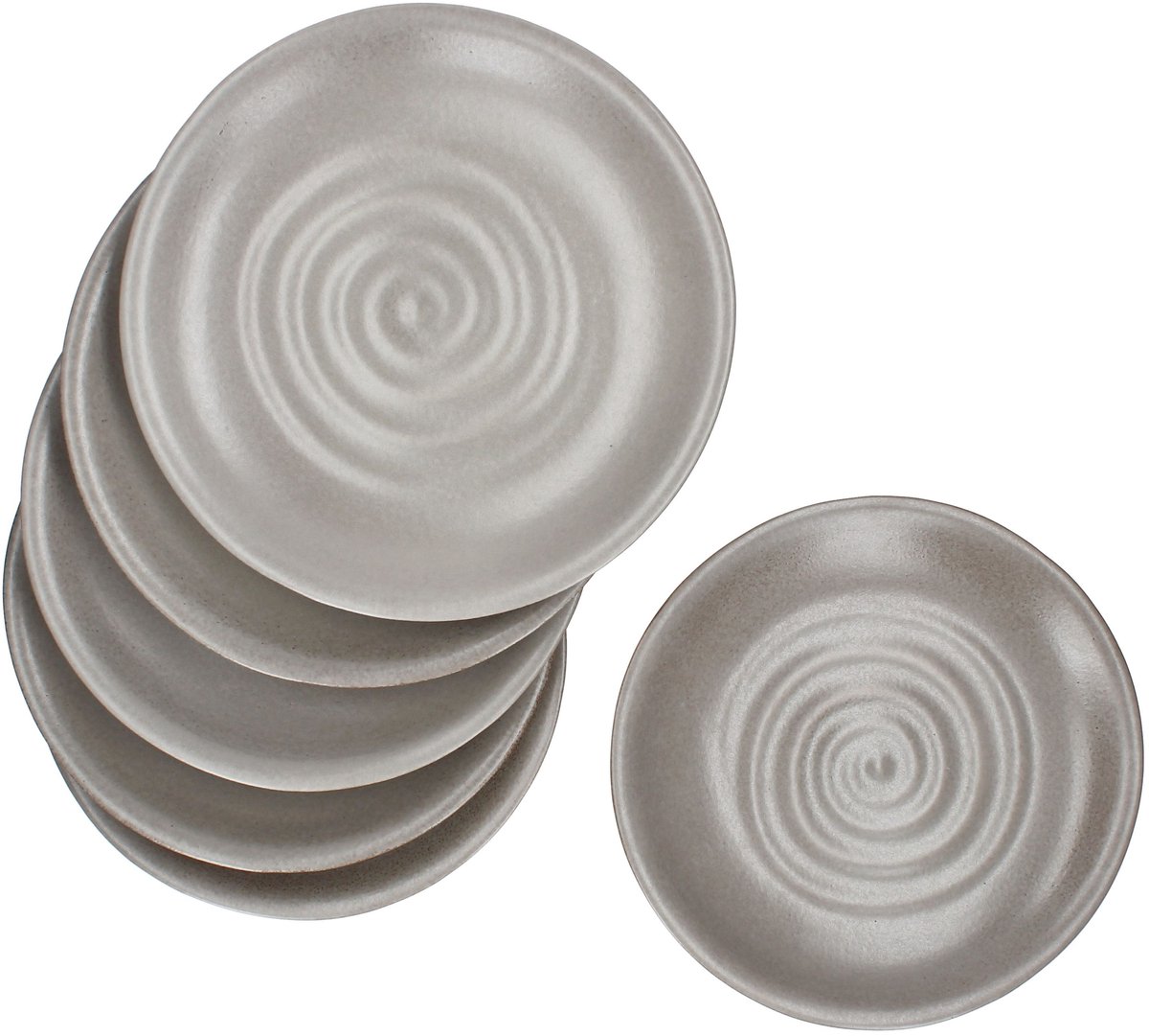 6-delig CLAY grijs servies van aardewerk voor 6 personen - 24321646