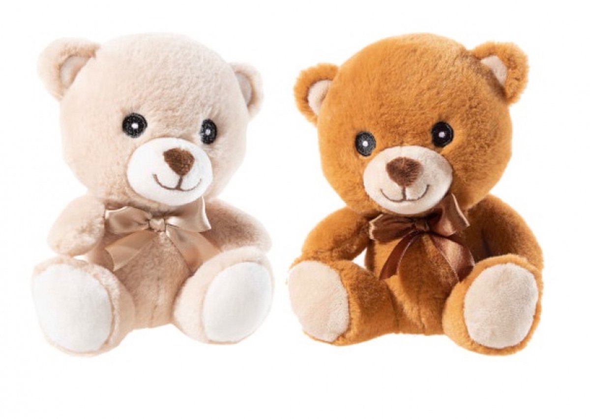 Heunec knuffelbeer met strik - GRS pluche teddybeer 20cm duurzaam.