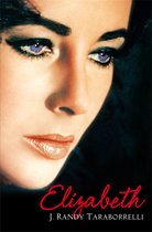 Boek 'Elizabeth' met close-up van het gezicht van een vrouw met paarse ogen en glanzende lippen.