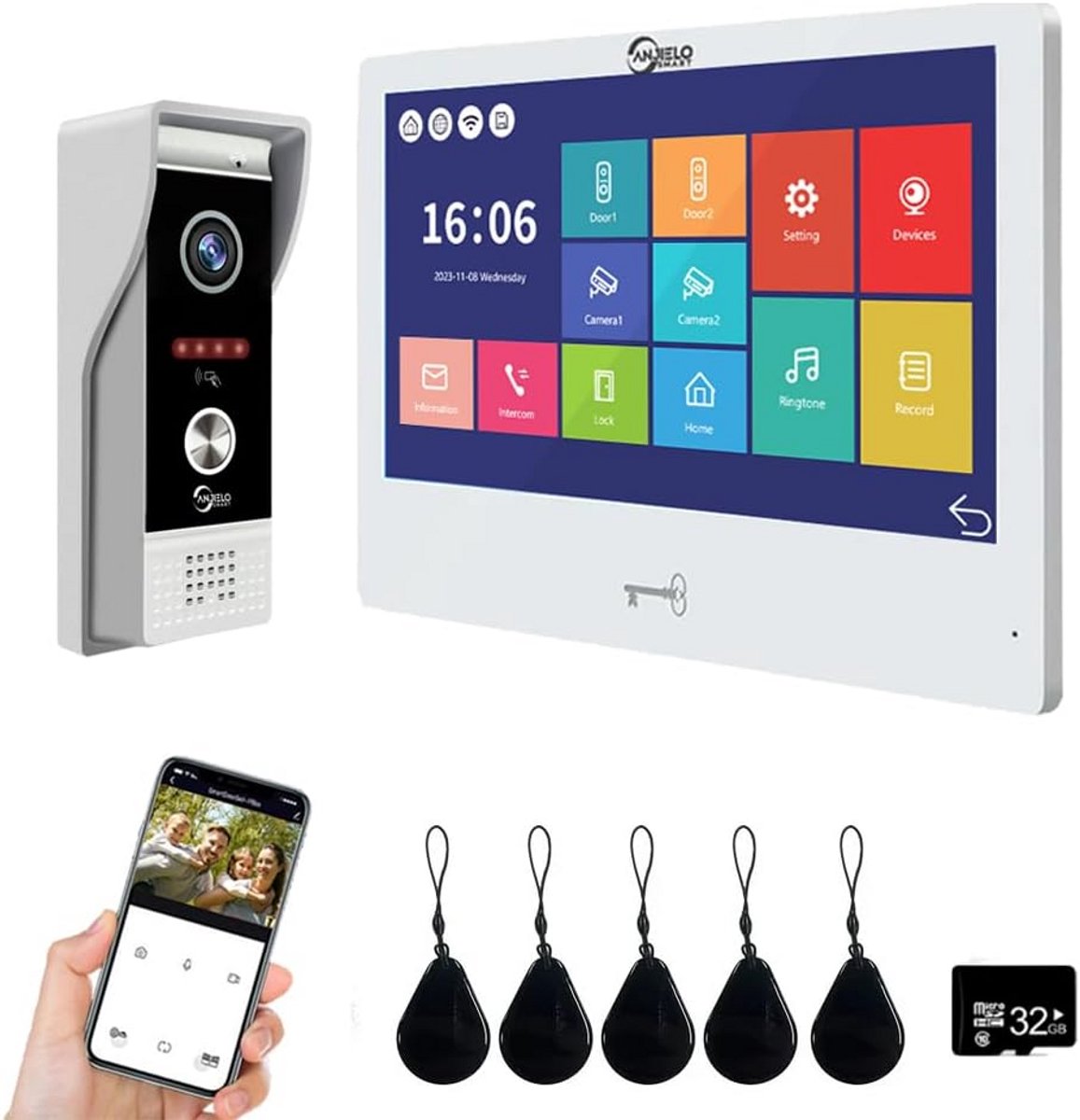 1080P Video Deurintercom Systeem met 10 inch Touchscreen en Bewegingsdetectie