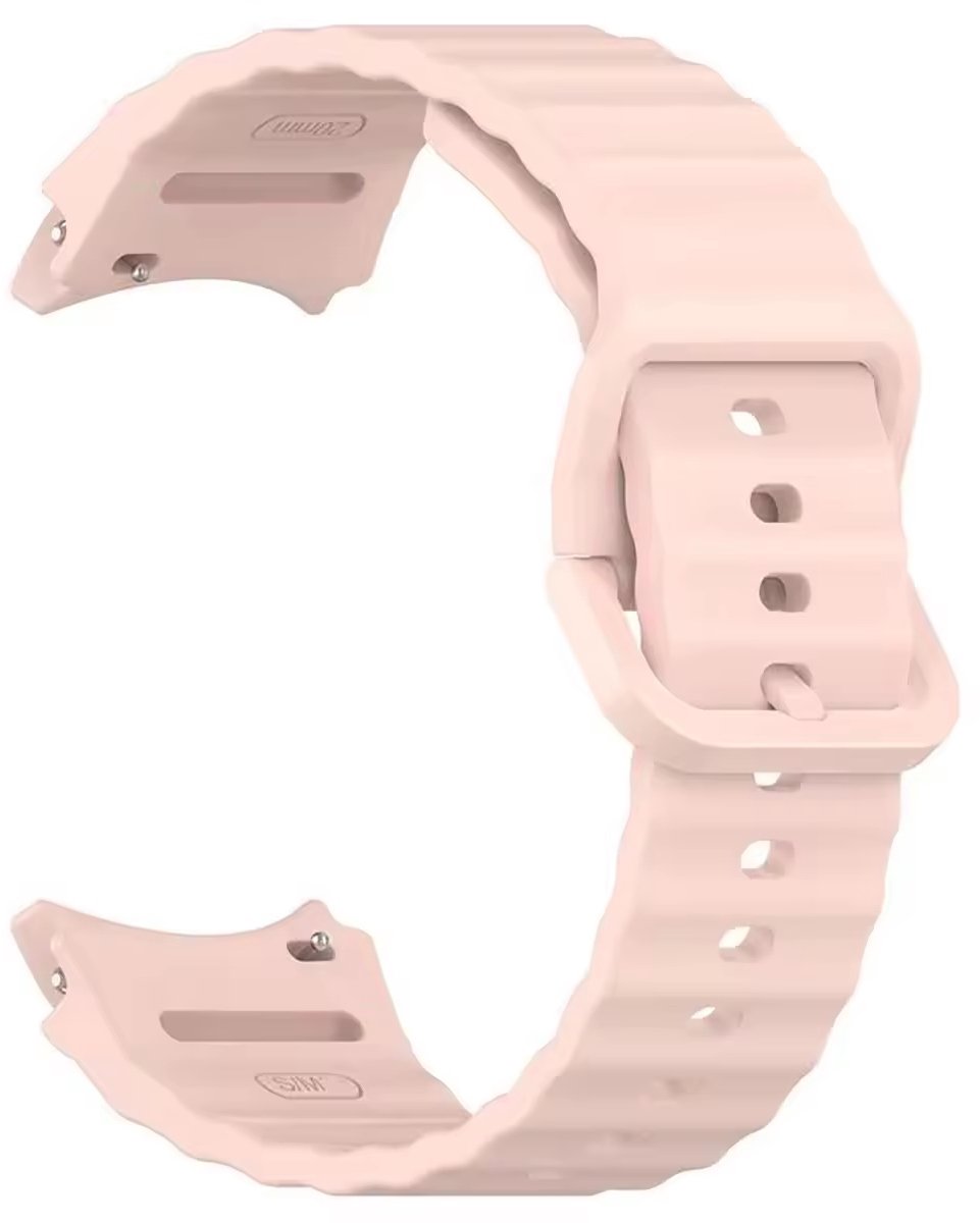 Roze siliconen bandje geschikt voor Samsung Galaxy Watch 7 - Galaxy watch 6 classic en 5 pro 40 en 44mm - Licht Roze - Siliconen - CHPN
