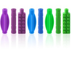 OUYLAF Chew Pencil Topper Set - kauwketting - 8 stuks - bijtketting - kauwende bijtring - potlood topper - siliconen kauwstokje - voor kinderen