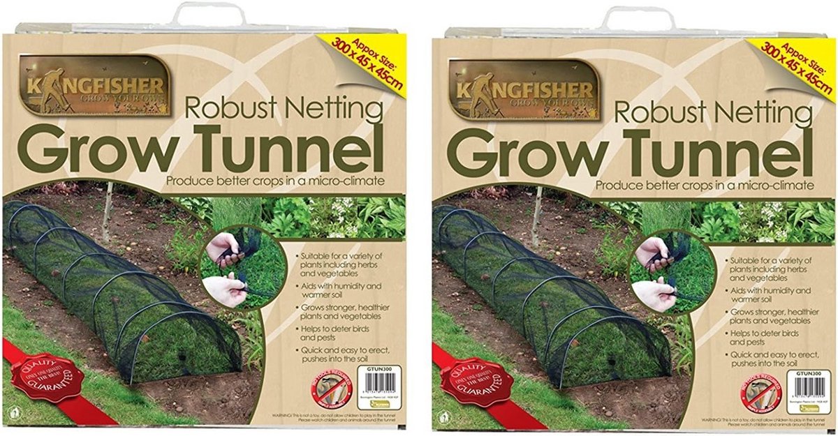 Set van 2 Zwarte Kweektunnel Beschermhoezen (3 meter)