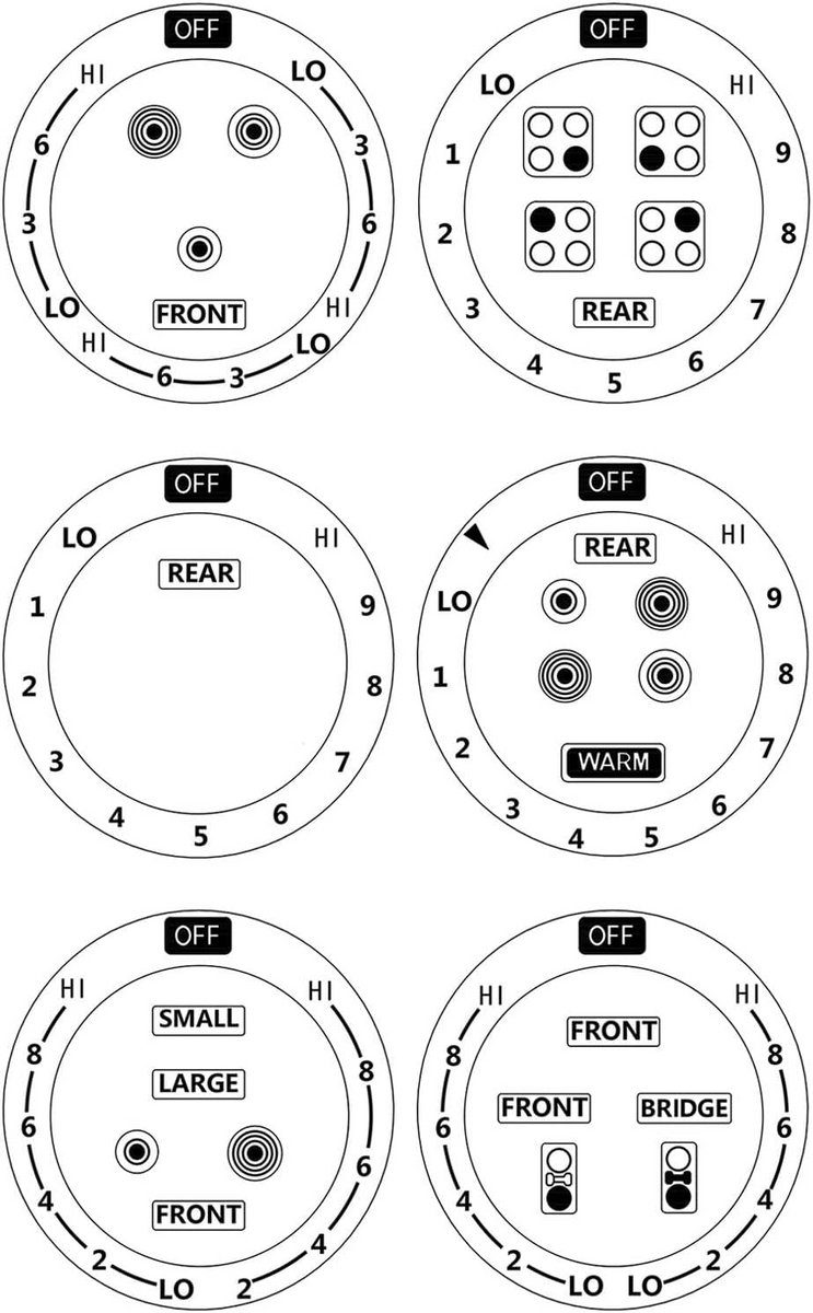 Vervangende Kookplaat Bedieningsknoppen Stickers (6 stuks) voor Fornuis en Oven