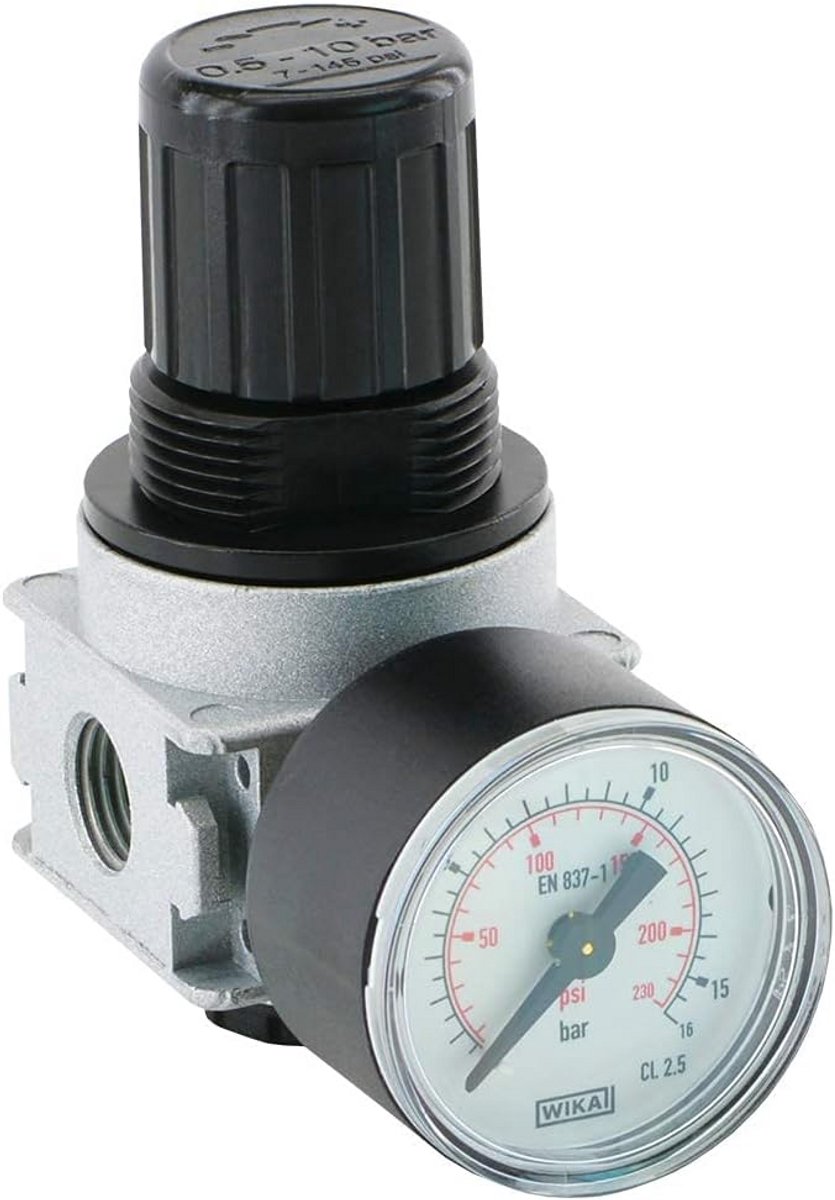 Drukregelaar Perslucht G 1/8" Instelbaar 0,1 tot 3 Bar - Hoge Capaciteit 1450 l/min