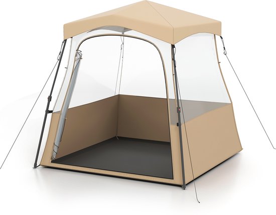 COSTWAY Sporttent, transparante tent met helder zicht, robuust frame en draagtas, campingtent outdoor, pop-up bubble tent voor sporten, aanmoedigen, kamperen