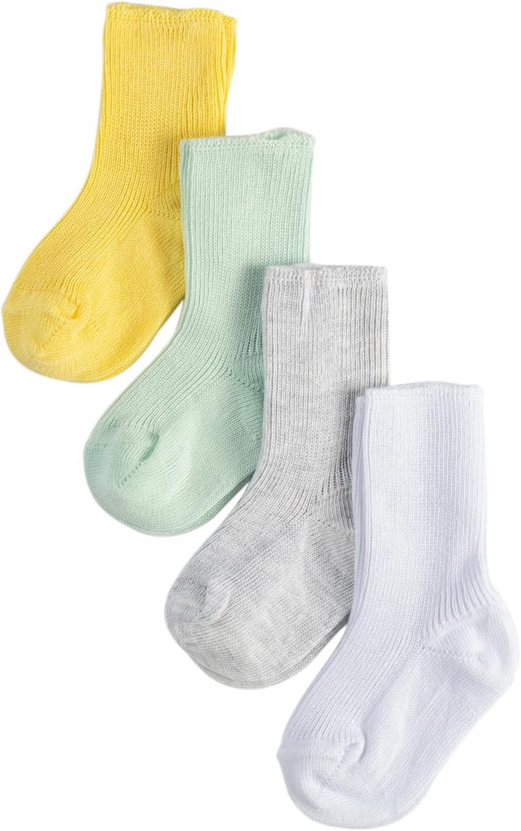 Set van 2, 4 of 6 paar katoenen babysokken voor kinderen, gemaakt in Italië